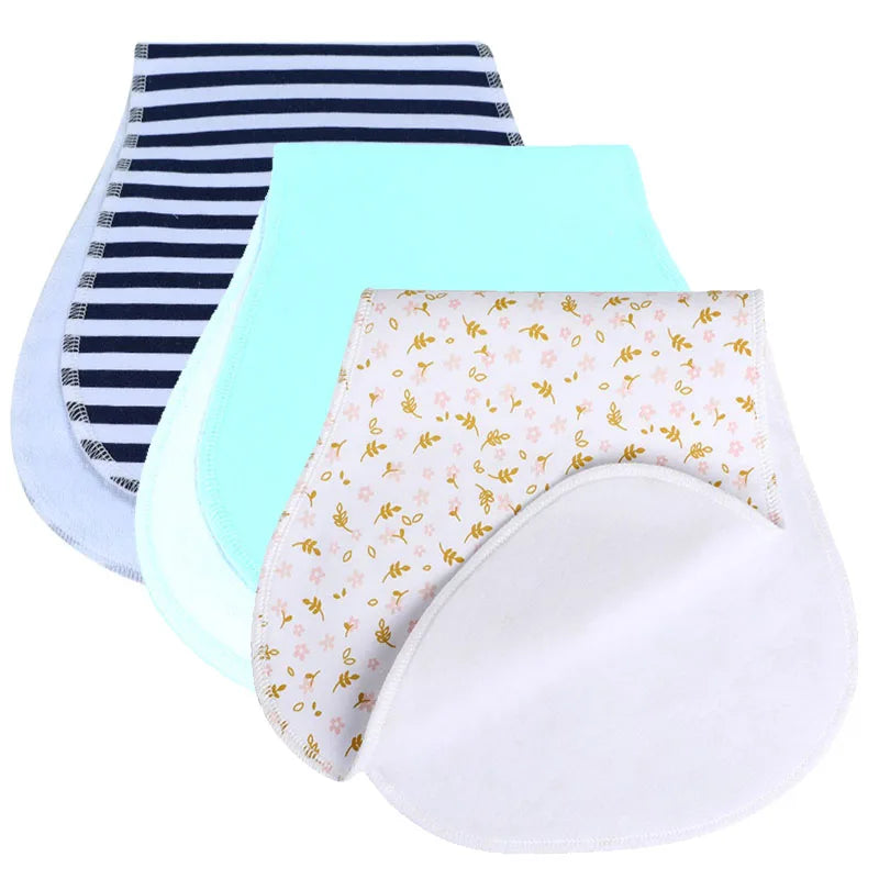 Soft Cotton Colorful Baby Burp Cloths Newborn Two Layers Set Slabber Absorbent Baby Bibs Unisex Printed Newborn Towel