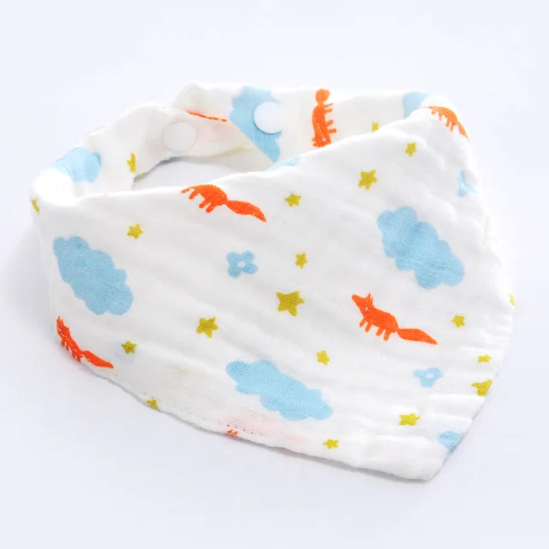 5Pcs/Lot Musiln Cotton Baby Bibs 4 Layers Girls Boys Babador Bandana Bibs Bebe Triangle Feeding Burp Cloth Bebe Collar Scarf