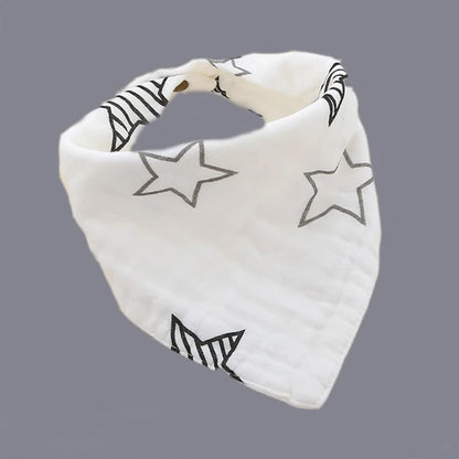 5Pcs/Lot Musiln Cotton Baby Bibs 4 Layers Girls Boys Babador Bandana Bibs Bebe Triangle Feeding Burp Cloth Bebe Collar Scarf