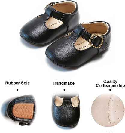 Soft Sole Leather Baby Shoes - Infant Baby Walking Shoes Moccasinss Rubber Sole Crib Shoes