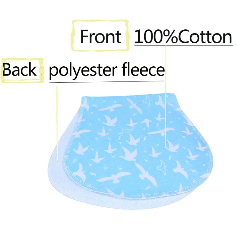 Soft Cotton Colorful Baby Burp Cloths Newborn Two Layers Set Slabber Absorbent Baby Bibs Unisex Printed Newborn Towel